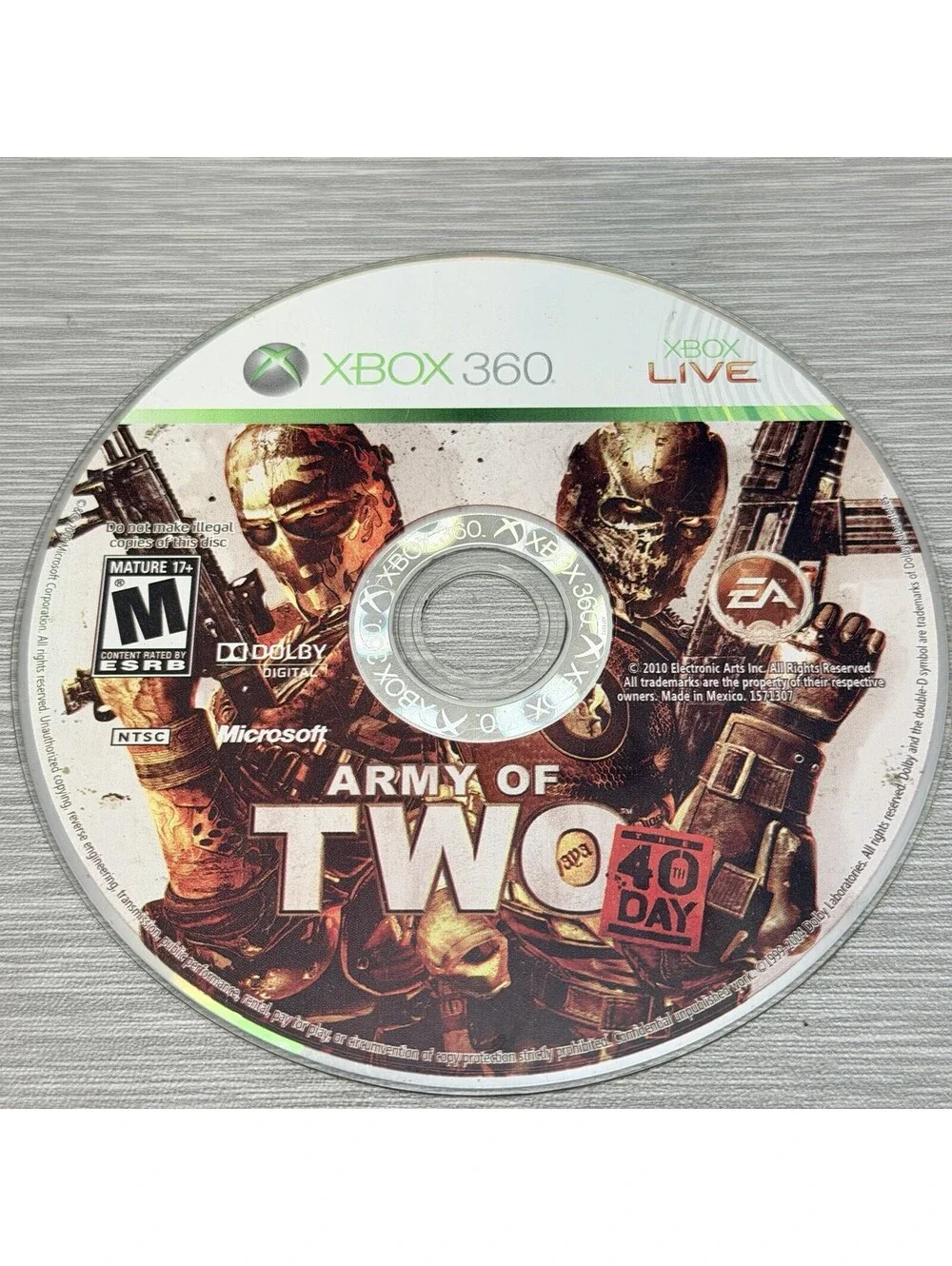 Xbox 360 Army of Two The 40th Day Video Game Disc Only Tested Working